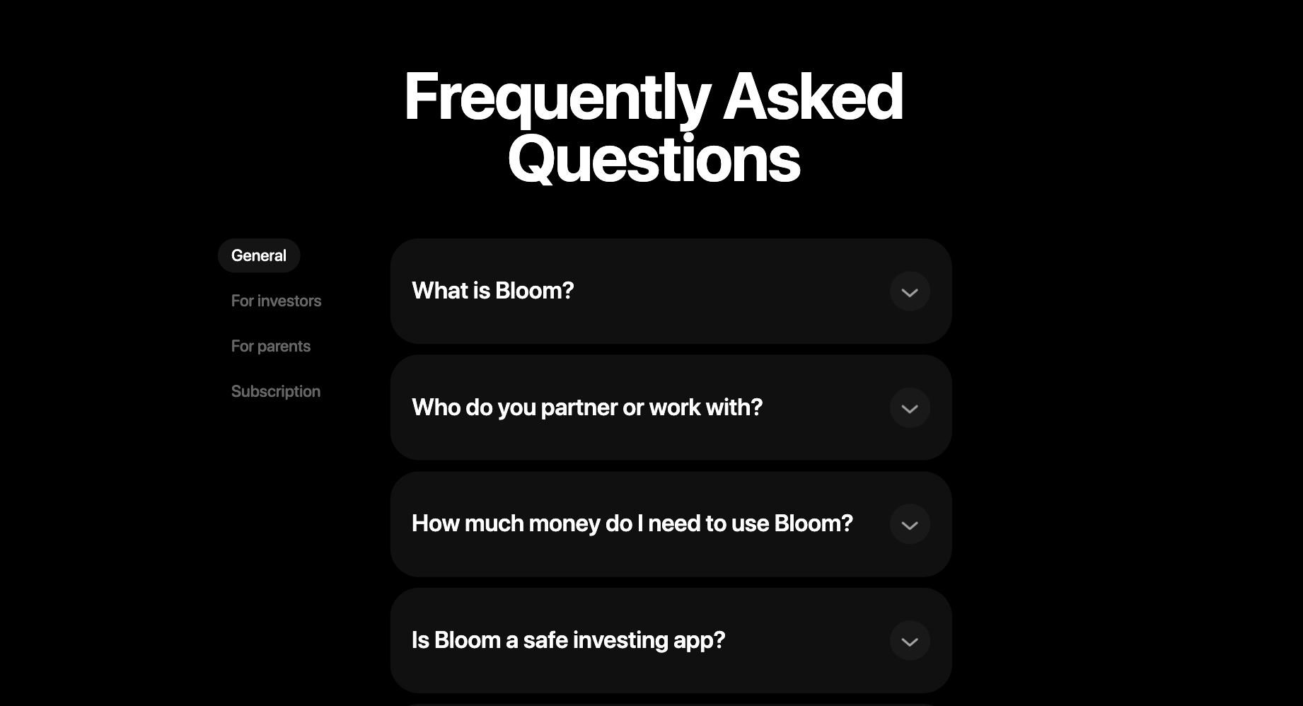 Bloom Learn to Invest FAQ